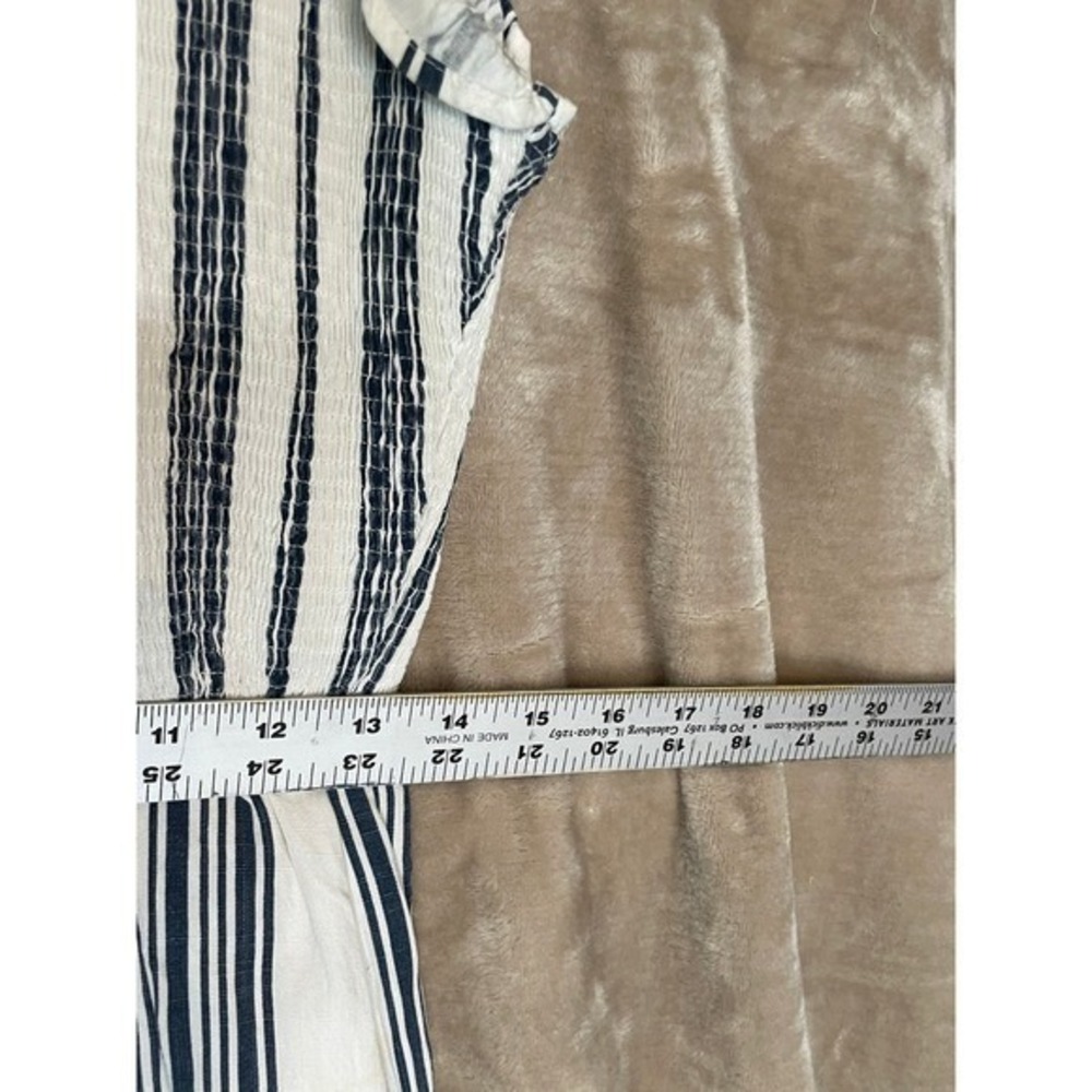 Böhme Striped Midi Dress Ruffle Hem Sleeveless Casual Summer Size S Blue White - Picture 7 of 10